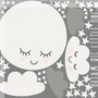 White Cute Fullmoon with Clouds Wall Decal Sticker
