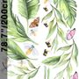 Cute Tropical Leaves and Flowers Wall Decal Sticker