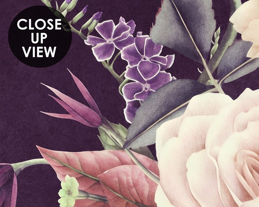 Papier peint bouquet floral vintage sombre