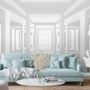 3D Look Abstract Architecture White Corridor Wallpaper Mural