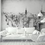 Papier peint panoramique monochrome de la ville de charcoal