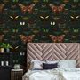 Colorful Butterfly Patterns on Green Background Wallpaper Mural