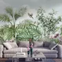 Tropical Leaves with Birds and Florals Wallpaper Mural