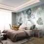 Retro Tropical Leaf Pattern Wallpaper Mural