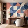 Retro Abstract Geometric Shapes Wallpaper Mural
