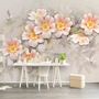 Pink Flower and White Butterfly Wallpaper Mural