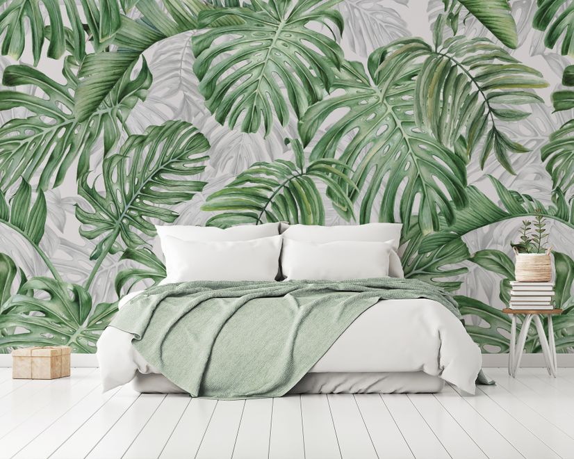 Tropical Leaf Pattern Wallpaper Mural