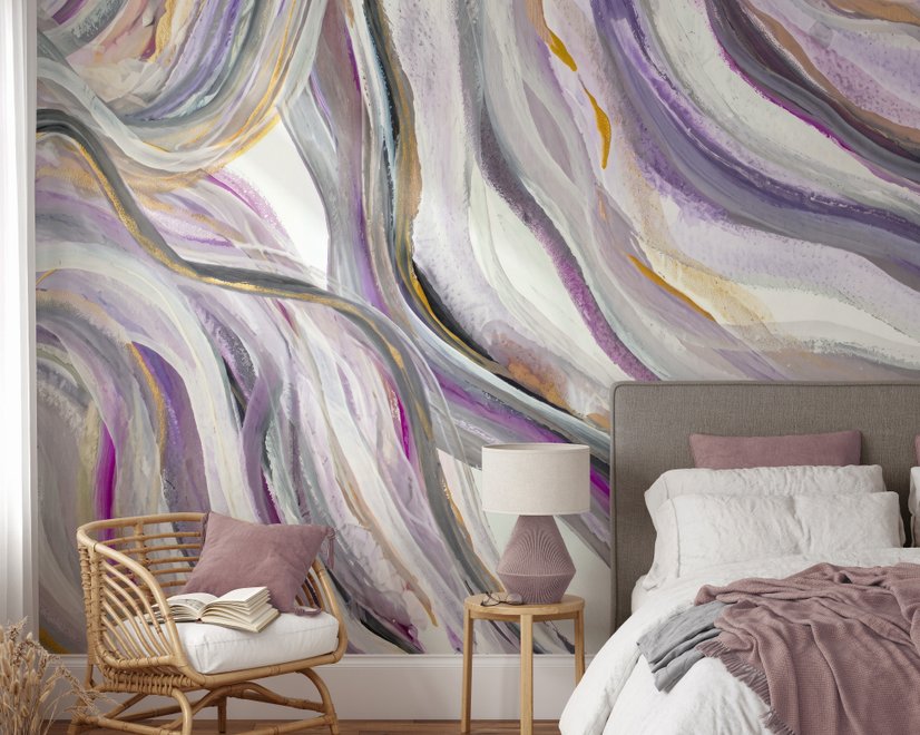 Watercolor Abstract Lines Wallpaper Mural