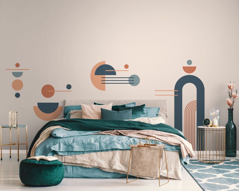 Geometric Arch with Shapes Wall Decal Sticker