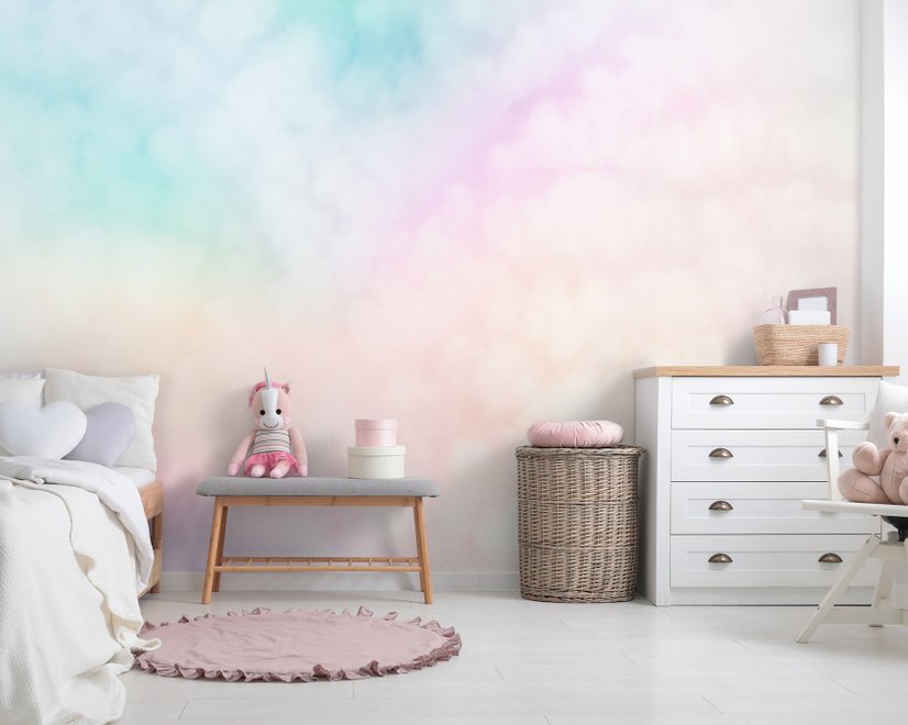 Papier peint ciel nuages colorés enfants