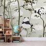 Papier peint panda mignon arbre bambou