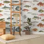 Vintage Stil Aqua Fisch Kunst Fototapete