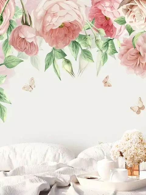Pink Flower Art Wallpaper Mural