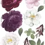 Colorful Peony and White Daisy Floral Bouqets Wall Decal Sticker