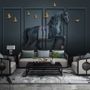 3D Embossed Look Dark Horse Wallpaper Mural