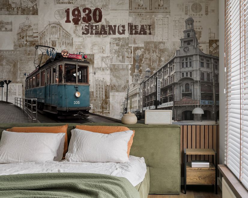 Vintage Shanghai City Wallpaper Mural
