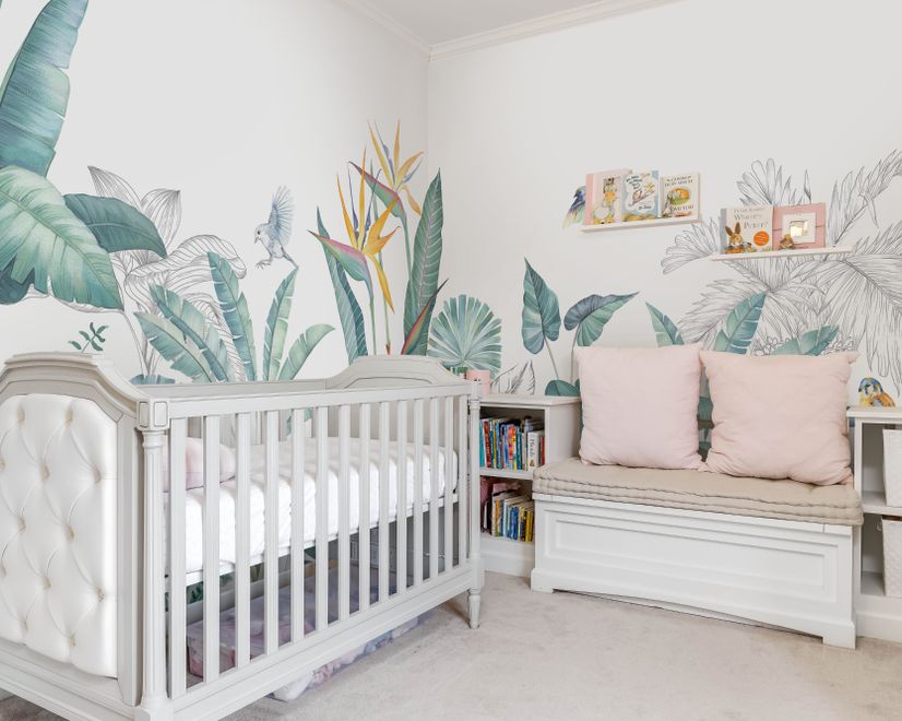 Tropical Banana Leaf with a Bird Wallpaper Mural