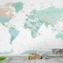 Green Political World Map Wallpaper Mural