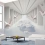 Papier peint panoramique corridor abstrait aux avions en papier
