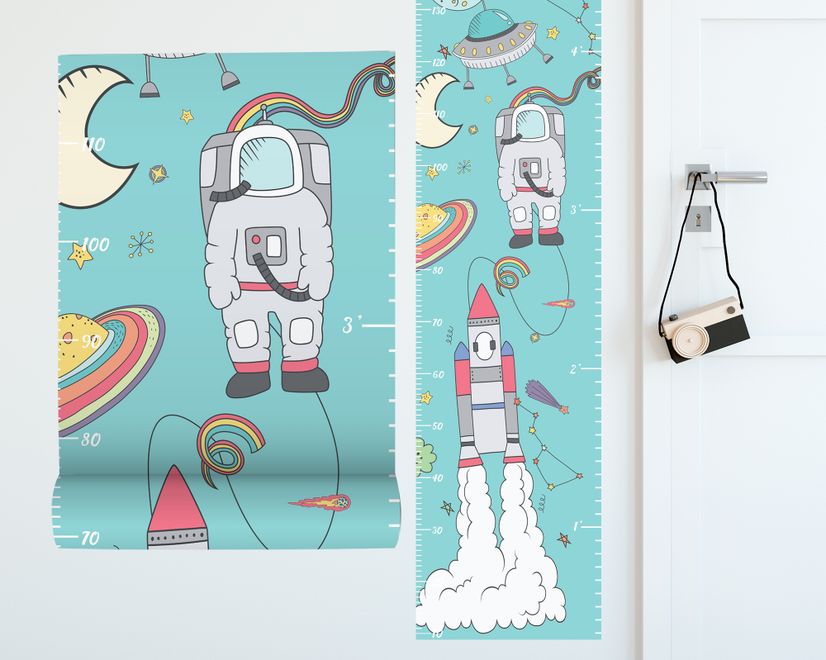 Kids Space Growth Chart Wall Sticker Decal