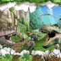 3D Look Drachen und Dinosaurier Fototapete