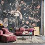 Chinoiserie-Pfingstrosenblüte mit chinesischen Vögeln Fototapete