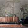 Retro Soft Forest with Stork Wallpaper Mural