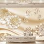 Gold Pearl Flower Wallpaper Mural