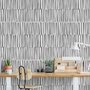 Abstract Minimalistic Black and White Line Wallpaper Mural