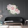Stickers muraux bouquet floral de pivoine rose et bleue