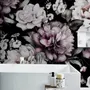Vintage Dark Large Peony Flower Wallpaper Mural