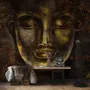 Buddhistische Kunst Gold Stil 3D Look Buddha Fototapete