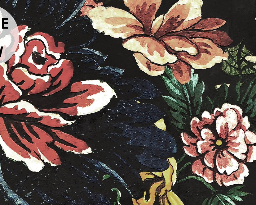 Art Nouveau Dark Floral Wallpaper Mural