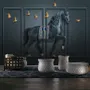 3D Embossed Look Dark Horse Wallpaper Mural