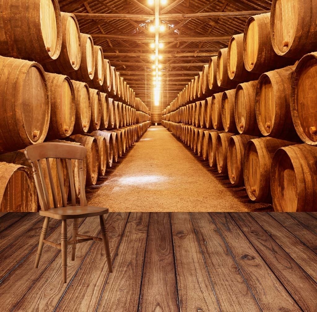 Beer Keg Wine Barrel Wallpaper Mural - Peel and Stick