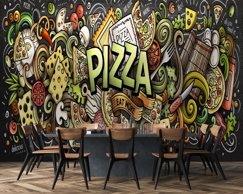Papier peint panoramique de la pizza 