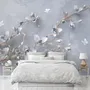 Artistic Magnolia Flowers and Branches Wallpaper Mural