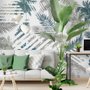 Vintage Tropical Leaf Pattern Wallpaper Mural