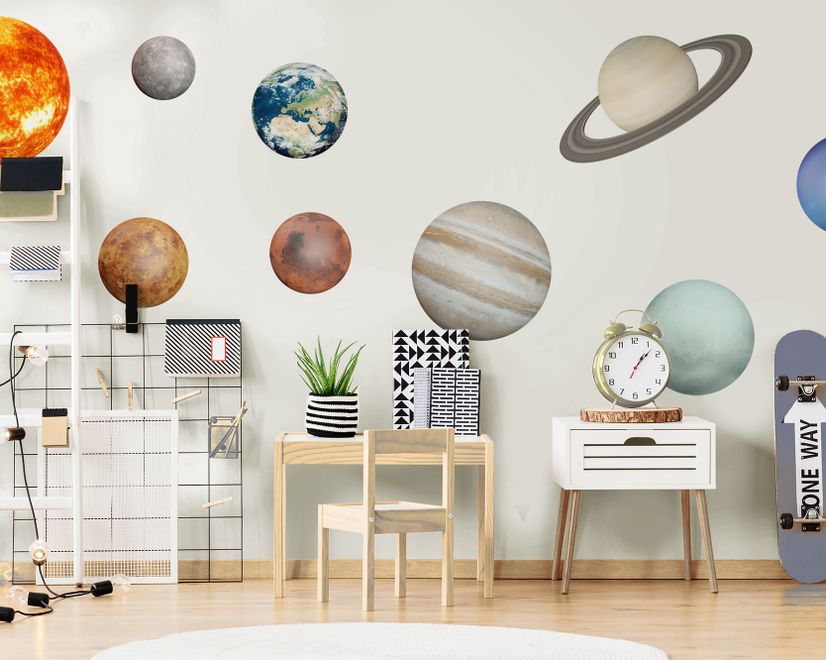 Solar System Sun and Planets Wall Decal Sticker