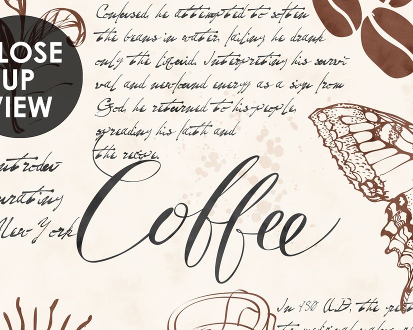 Vintage Coffee Story and Teapot  Wallpaper