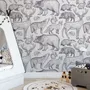 Nordic Animal Drawing for Kids Wallpaper Mural