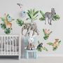 Kinder Tropische Safari Tiere Set Wandtattoo