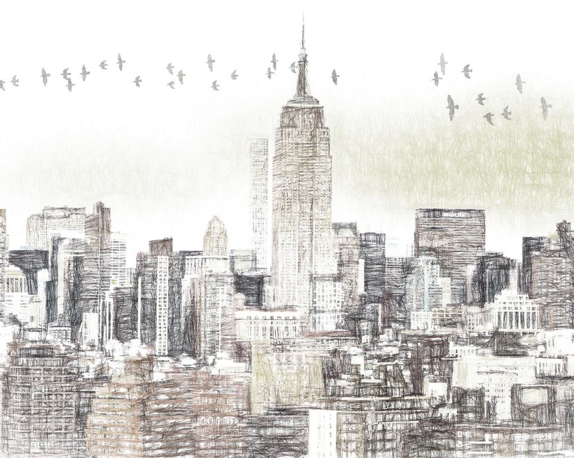 Monochrome Charcoal New York City Wallpaper Mural