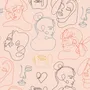 Abstract Pink Faces Wallpaper Mural