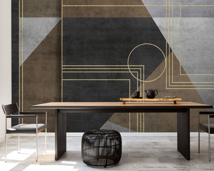 Colorful Geometric Grunge Art Wallpaper Mural