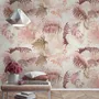 Pink Leaf and Blossom Wallpaper Mural