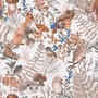 Papier peint panoramique aquarelle mignons enfants animaux dans la forêt
