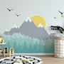 Kids Mountain Landscape with Trees Wallpaper Mural
