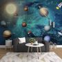 Solar System Planets and Sun Wallpaper Mural
