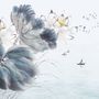 Lotus Floral Art Wallpaper Mural